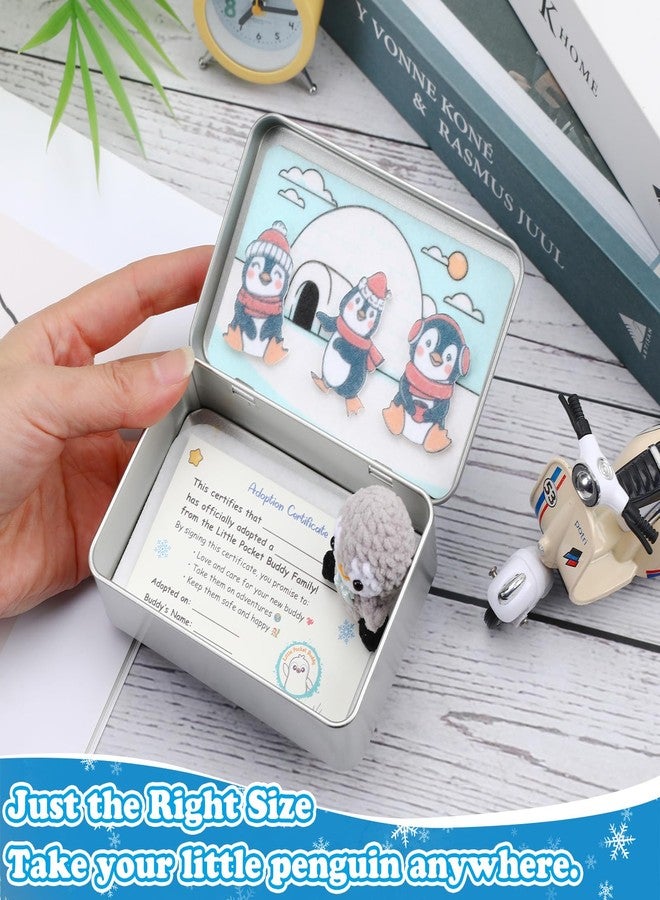JULEASEL Little Pocket Penguin, Mini pengy in a Tin Box, Travel Buddy, Cute Penguin Collectible for Winter Decor, Friendship, Thoughtful Gifts - Image 4